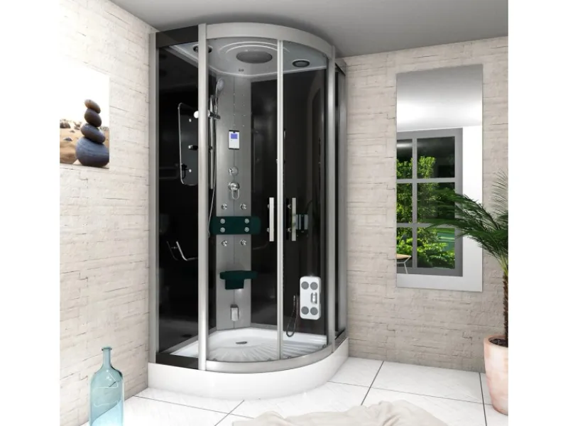 AcquaVapore Dampfdusche Duschtempel Sauna Dusche Duschkabine D46-23T2 100x100< Einhebelmischer