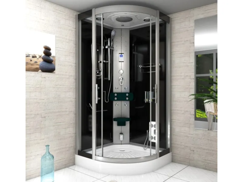 AcquaVapore Dampfdusche Duschtempel Sauna Dusche Duschkabine D46-23T2 100x100< Einhebelmischer