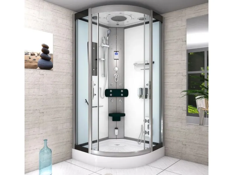 AcquaVapore Einhebelmischer<Dampfdusche Duschtempel Sauna Dusche Duschkabine D46-10T2-EC 90x90