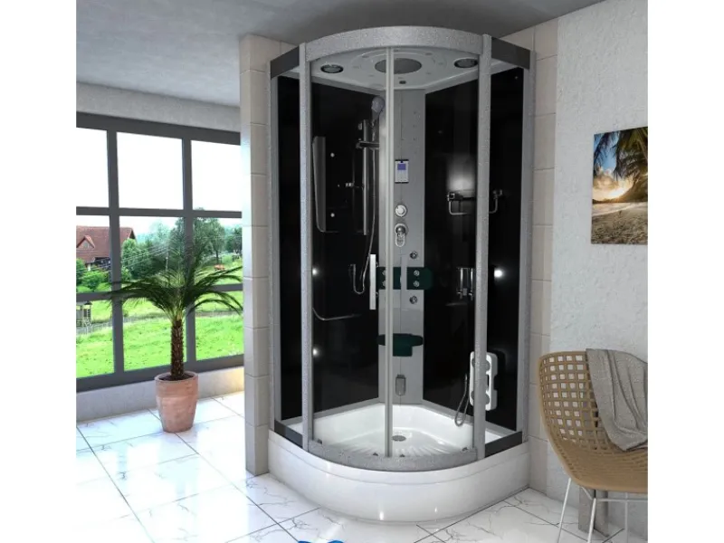 AcquaVapore Dampfdusche Duschtempel Sauna Dusche Duschkabine D46-63T2 100x100< Einhebelmischer