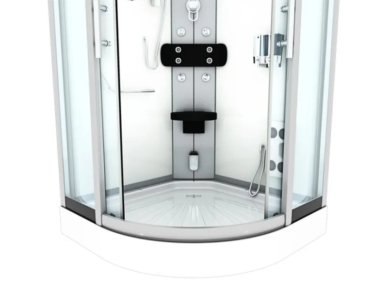 AcquaVapore Dampfdusche Duschtempel Sauna Dusche Duschkabine D46-00T2 80x80< Einhebelmischer