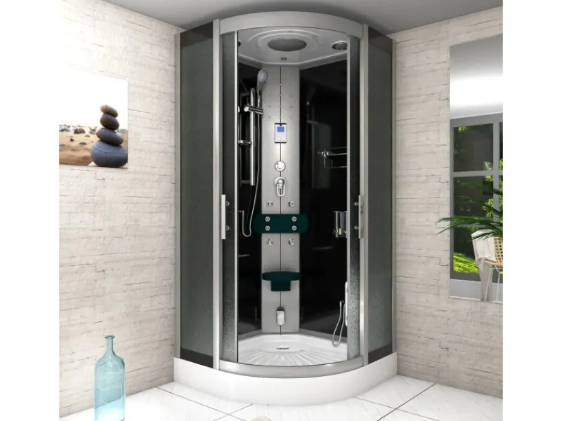 AcquaVapore Einhebelmischer<Dampfdusche Duschtempel Sauna Dusche Duschkabine D46-03M2-EC 80x80
