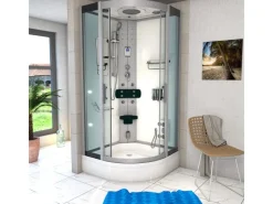 AcquaVapore Dampfdusche Duschtempel Sauna Dusche Duschkabine D46-60T2-EC 100x100< Einhebelmischer