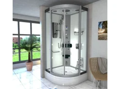 AcquaVapore Dampfdusche Duschtempel Sauna Dusche Duschkabine D46-60T2-EC 100x100< Einhebelmischer