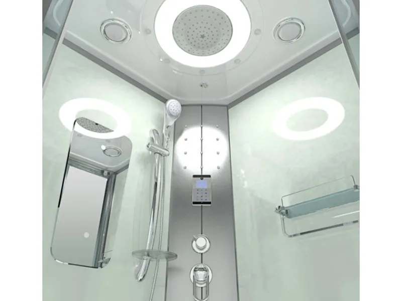 AcquaVapore Dampfdusche Duschtempel Sauna Dusche Duschkabine D46-60T2-EC 100x100< Einhebelmischer