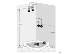 AcquaVapore Einhebelmischer<Dampfdusche Duschtempel Sauna Dusche Duschkabine D46-50T2-EC 90x90