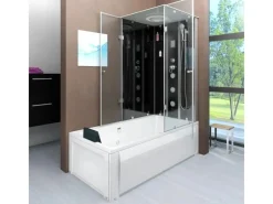 AcquaVapore Dusche Wanne Kombination K05-L31 Duschkabine 180x90< Einhebelmischer