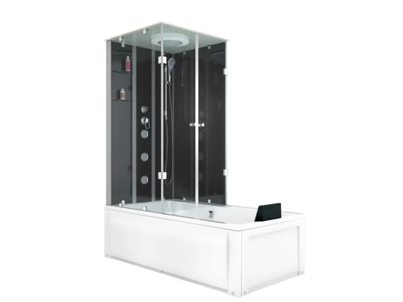 AcquaVapore Dusche Wanne Kombination K05-R30 Duschkabine 90x180< Einhebelmischer