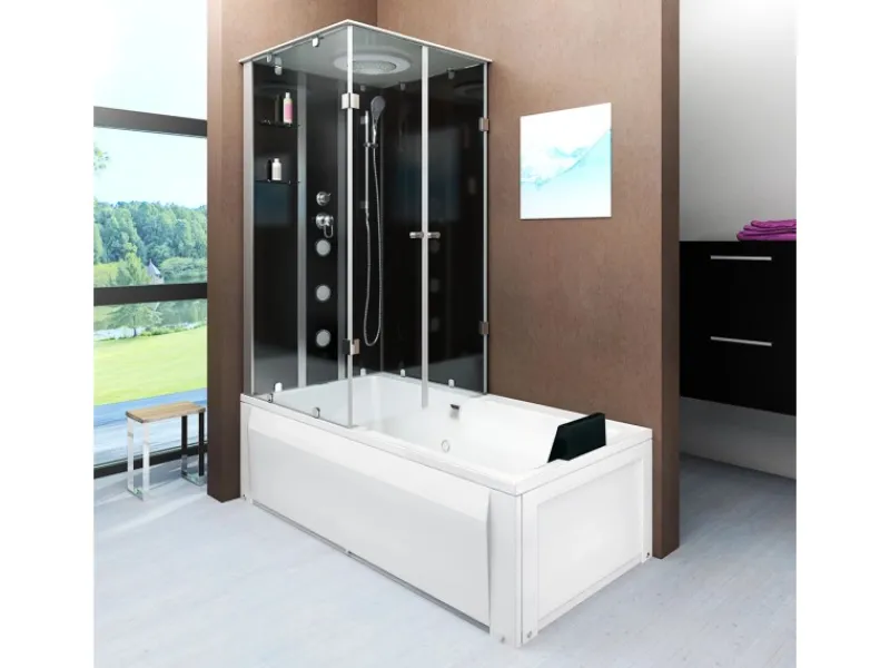 AcquaVapore Dusche Wanne Kombination K05-R30 Duschkabine 90x180< Einhebelmischer