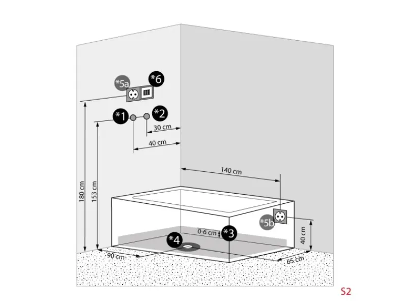 AcquaVapore Einhebelmischer<Dusche Wanne Kombination K05-R01 Duschkabine 90x180
