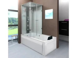Outlet AcquaVapore Dusche Wanne Kombination K05-R00-EC Duschkabine 90x180