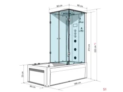 AcquaVapore Einhebelmischer<Dusche Wanne Kombination K05-L01 Duschkabine 180x90