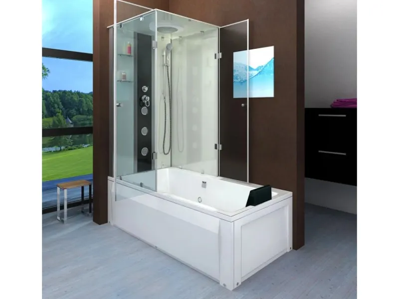 AcquaVapore Einhebelmischer<Dusche Wanne Kombination K05-R00 Duschkabine 90x180