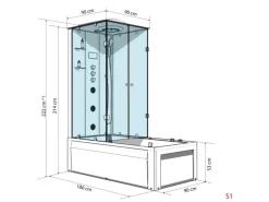 AcquaVapore Einhebelmischer<Dusche Wanne Kombination K05-R00 Duschkabine 90x180