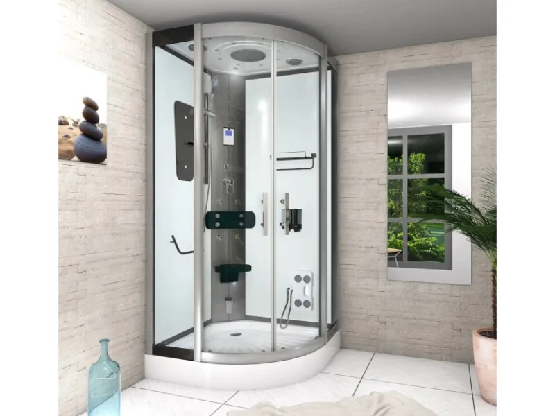 AcquaVapore Duschkabine Dusche D46-20T0-EC Komplettdusche Fertigdusche 100x100< Einhebelmischer