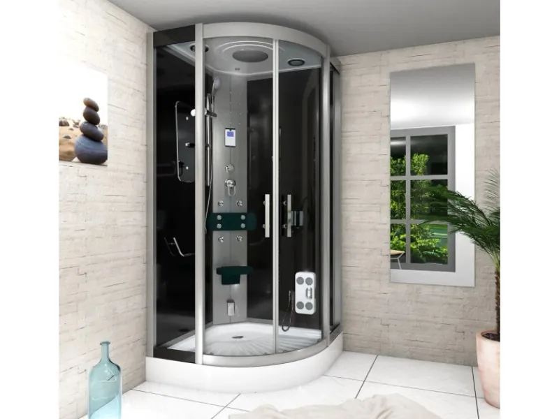 AcquaVapore Duschkabine Dusche D46-03T0-EC Komplettdusche Fertigdusche 80x80< Einhebelmischer