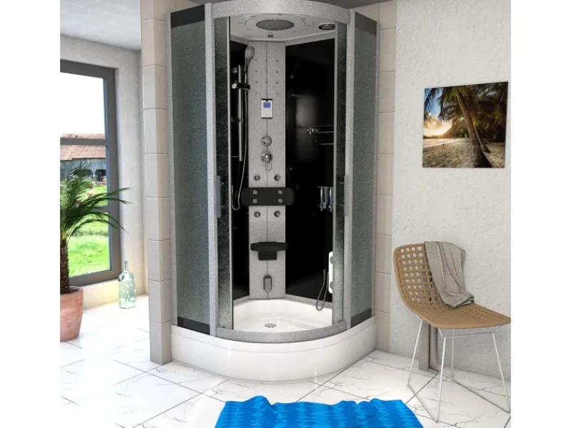 AcquaVapore Einhebelmischer<Duschkabine Dusche D46-53M0 Komplettdusche Fertigdusche 90x90