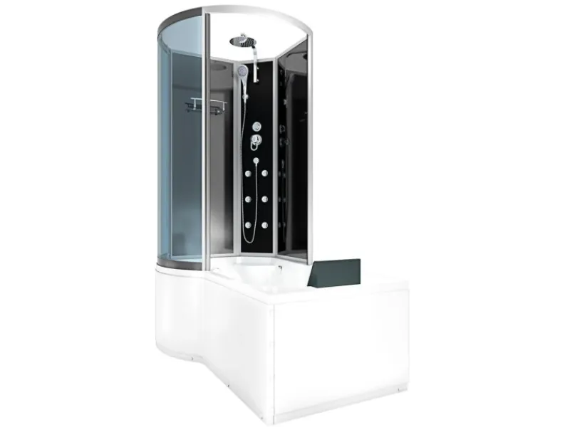 AcquaVapore Einhebelmischer<Kombination Badewanne Dusche K50-R30 Duschtempel 100x170