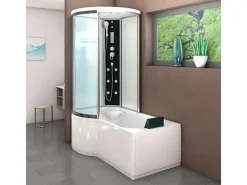 AcquaVapore Einhebelmischer<Kombination Badewanne Dusche K55-R01-EC Duschtempel 100x170