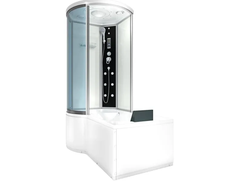AcquaVapore Einhebelmischer<Kombination Badewanne Dusche K55-R01 Duschtempel 100x170