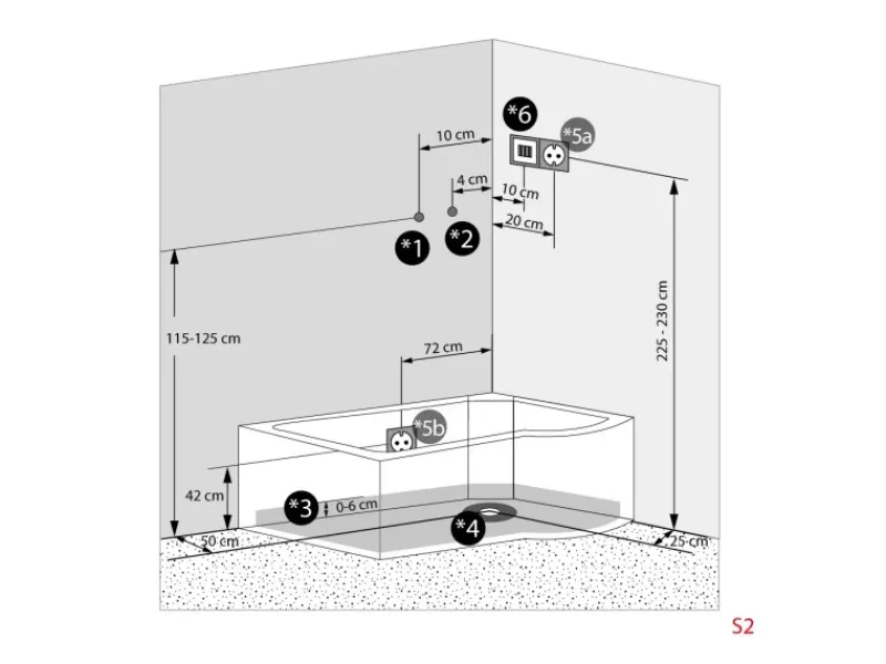 AcquaVapore Einhebelmischer<Kombination Badewanne Dusche K55-L31-EC Duschtempel 170x100