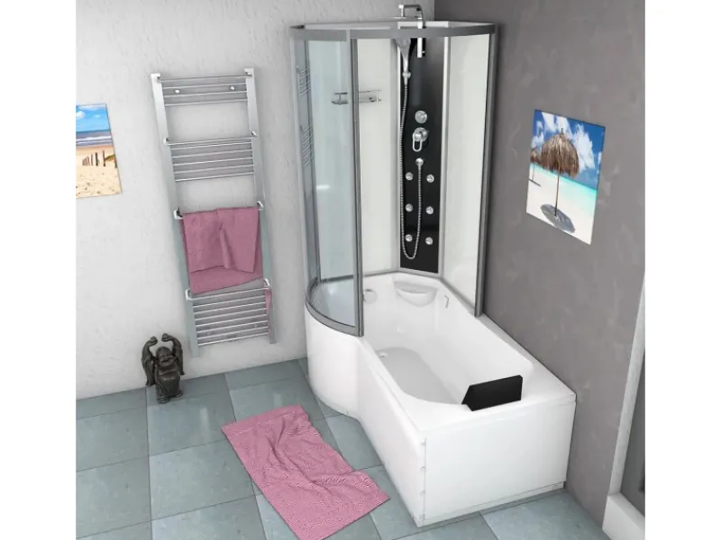 Best AcquaVapore Kombination Badewanne Dusche K50-R00 Duschtempel 100x170