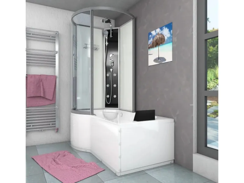Best AcquaVapore Kombination Badewanne Dusche K50-R00 Duschtempel 100x170