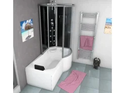 AcquaVapore Einhebelmischer<Kombination Badewanne Dusche K50-L30-EC Duschtempel 170x100