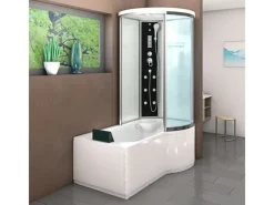 Online AcquaVapore Kombination Badewanne Dusche K55-L01-EC Duschtempel 170x100