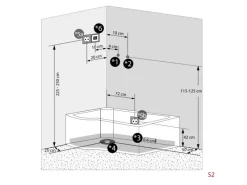 New AcquaVapore Kombination Badewanne Dusche K55-R31 Duschtempel 100x170