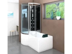 AcquaVapore Kombination Badewanne Dusche K50-R31 Duschtempel 100x170< Einhebelmischer