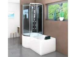 AcquaVapore Kombination Badewanne Dusche K50-R31 Duschtempel 100x170< Einhebelmischer