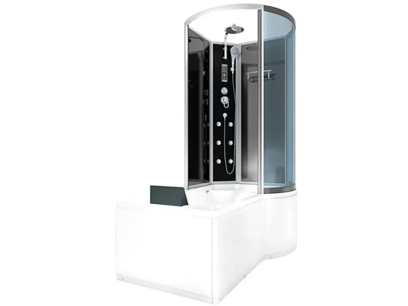 Sale AcquaVapore Kombination Badewanne Dusche K50-L31-EC Duschtempel 170x100