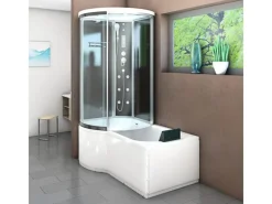 AcquaVapore Einhebelmischer<Kombination Badewanne Dusche K55-R31-EC Duschtempel 100x170