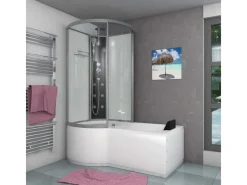 AcquaVapore Kombination Badewanne Dusche K50-R00-EC Duschtempel 100x170< Einhebelmischer