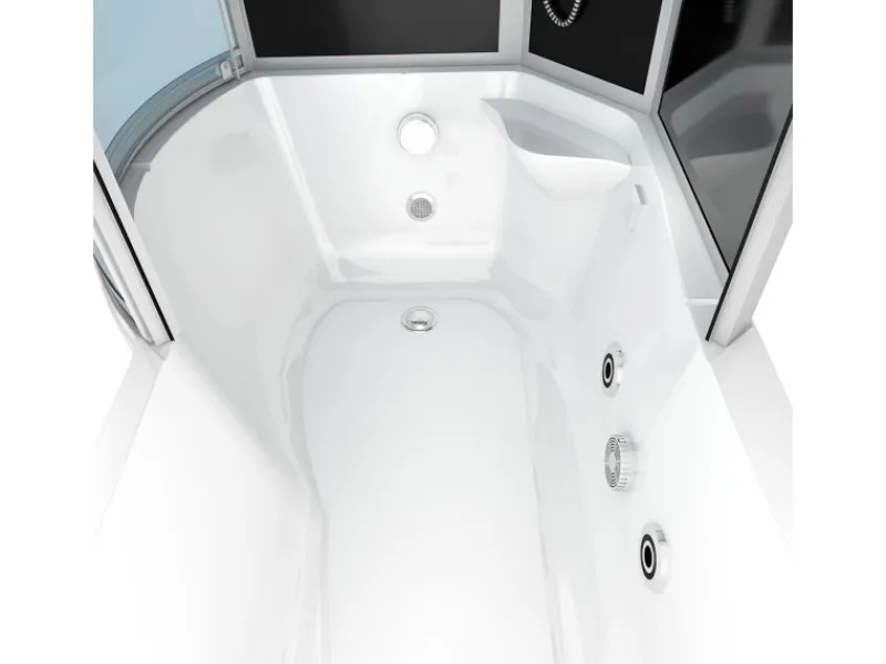 AcquaVapore Einhebelmischer<Kombination Whirlpool Dusche K55-R33-WP-EC Duschkabine Wanne 100x170
