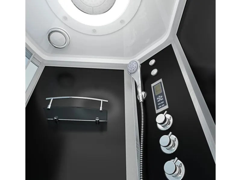 AcquaVapore Einhebelmischer<Kombination Whirlpool Dusche K55-R33-WP-EC Duschkabine Wanne 100x170
