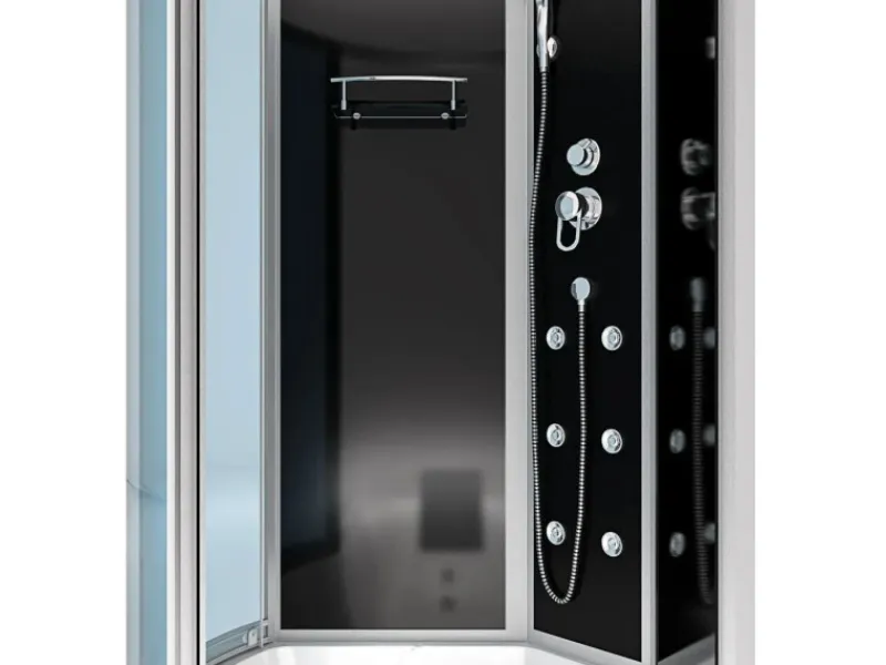 AcquaVapore Einhebelmischer<Kombination Whirlpool Dusche K50-R30-WP-EC Duschkabine Wanne 100x170
