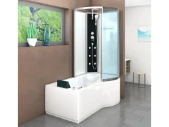 Clearance AcquaVapore Kombination Whirlpool Dusche K50-L00-WP Duschkabine Wanne 170x100