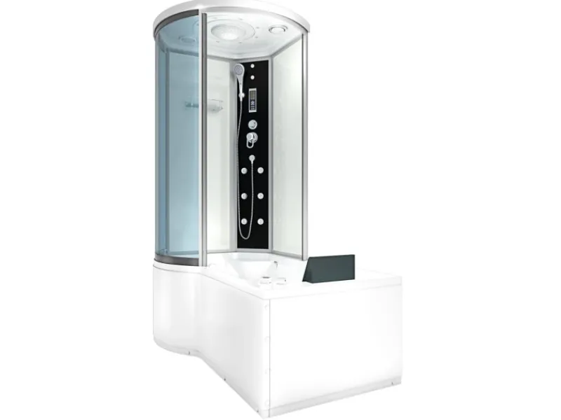 AcquaVapore Einhebelmischer<Kombination Whirlpool Dusche K55-R01-WP-EC Duschkabine Wanne 100x170