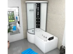 AcquaVapore Einhebelmischer<Kombination Whirlpool Dusche K55-R01-WP Duschkabine Wanne 100x170