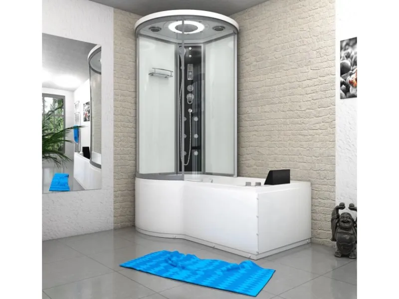 AcquaVapore Einhebelmischer<Kombination Whirlpool Dusche K55-R01-WP Duschkabine Wanne 100x170