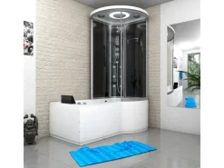 AcquaVapore Kombination Whirlpool Dusche K55-L31-WP-EC Duschkabine Wanne 170x100< Einhebelmischer