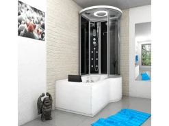 AcquaVapore Kombination Whirlpool Dusche K55-L31-WP-EC Duschkabine Wanne 170x100< Einhebelmischer