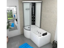 AcquaVapore Kombination Whirlpool Dusche K55-R03-WP-EC Duschkabine Wanne 100x170< Einhebelmischer