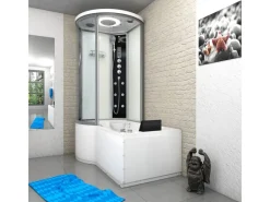 AcquaVapore Kombination Whirlpool Dusche K55-R03-WP-EC Duschkabine Wanne 100x170< Einhebelmischer