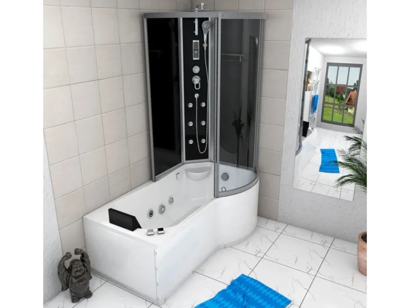 Online AcquaVapore Kombination Whirlpool Dusche K50-L31-WP Duschkabine Wanne 170x100