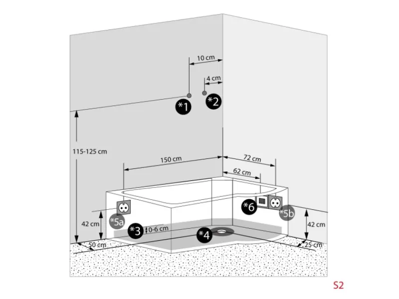 Online AcquaVapore Kombination Whirlpool Dusche K50-L31-WP Duschkabine Wanne 170x100