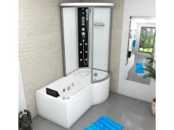 AcquaVapore Kombination Whirlpool Dusche K55-L01-WP Duschkabine Wanne 170x100< Einhebelmischer