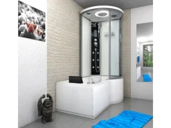 AcquaVapore Kombination Whirlpool Dusche K55-L01-WP Duschkabine Wanne 170x100< Einhebelmischer